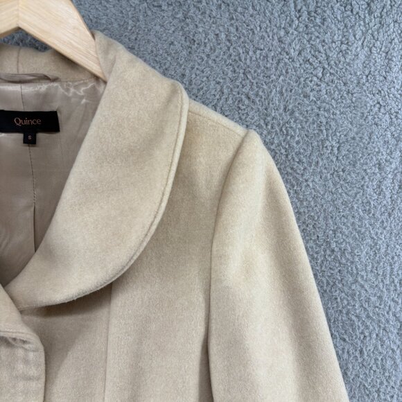 Quince Italian Wool Cocoon Coat in Heather Macadamia Size Small - Picture 10 of 16